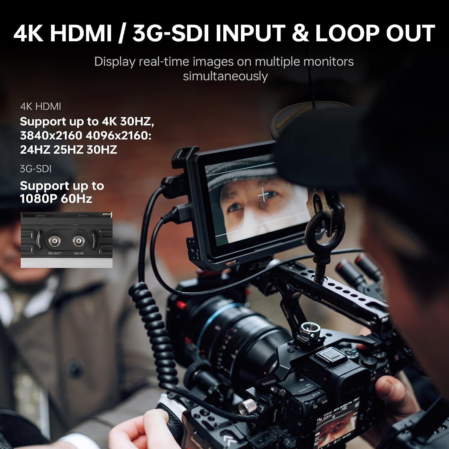 VILTROX DC-X3 Camera Field Monitor Kit with Rig Cage 2000 Nits Touchscreen Camera Monitor with SDI/4K HDMI in/Out, 6' Full HD 1920x1080 IPS, 3D LUTs Peaking Focus Assist, Sunshade Hood, Battery
