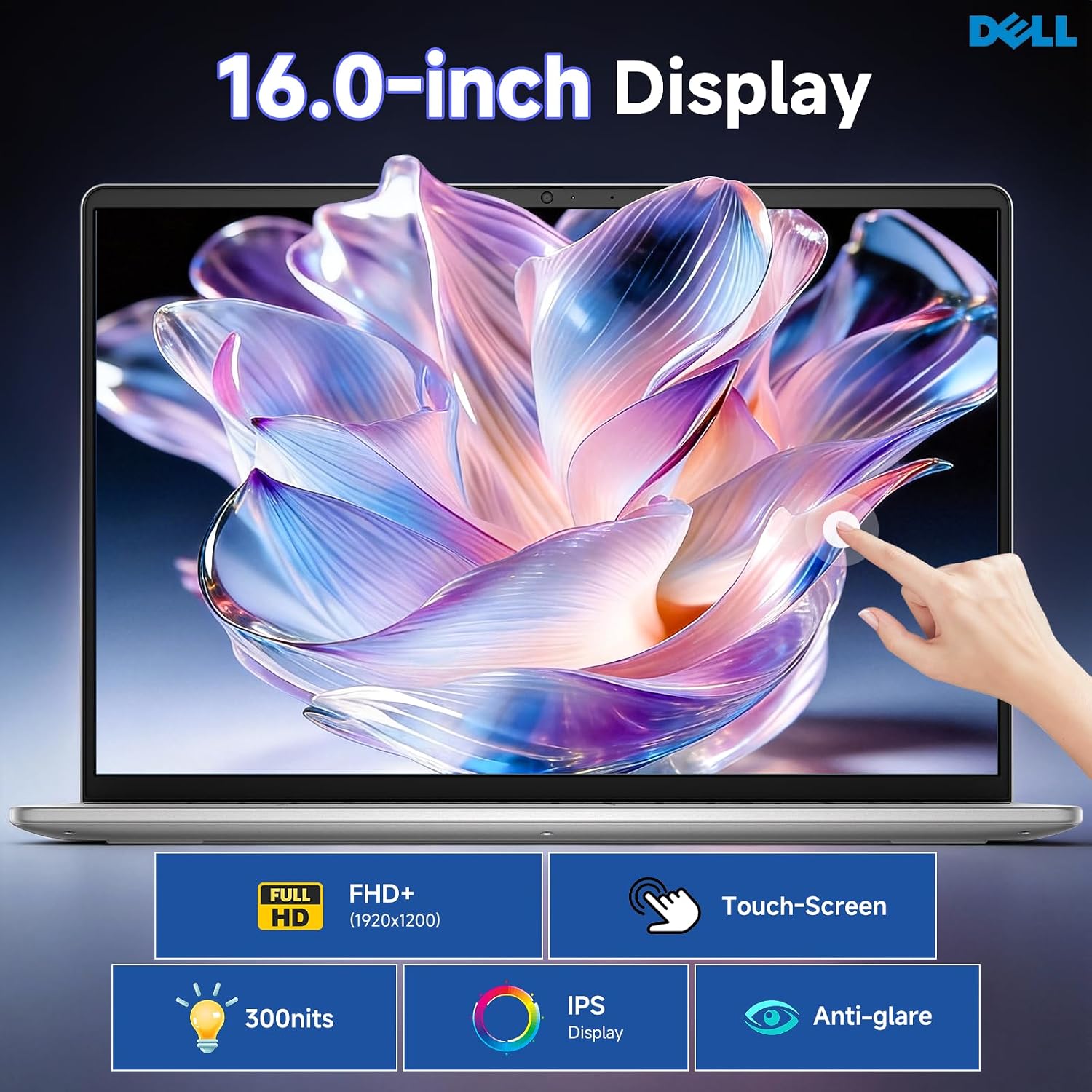 Dell 16 Touchscreen Laptop DC16251, Intel 10-Core Core 7 150U (up to 5.4 GHz), 32 GB DDR5 RAM, 1 TB SSD, 16' FHD+ IPS 300 Nits Display, Copilot AI, Intel Graphics, Backlit KB, Wi-Fi 6E, Windows 11 Pro