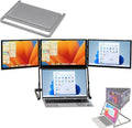 Portable Foldable Triple Monitor for Laptop, 15.6' IPS Laptop Screen Extender, 100% sRGB