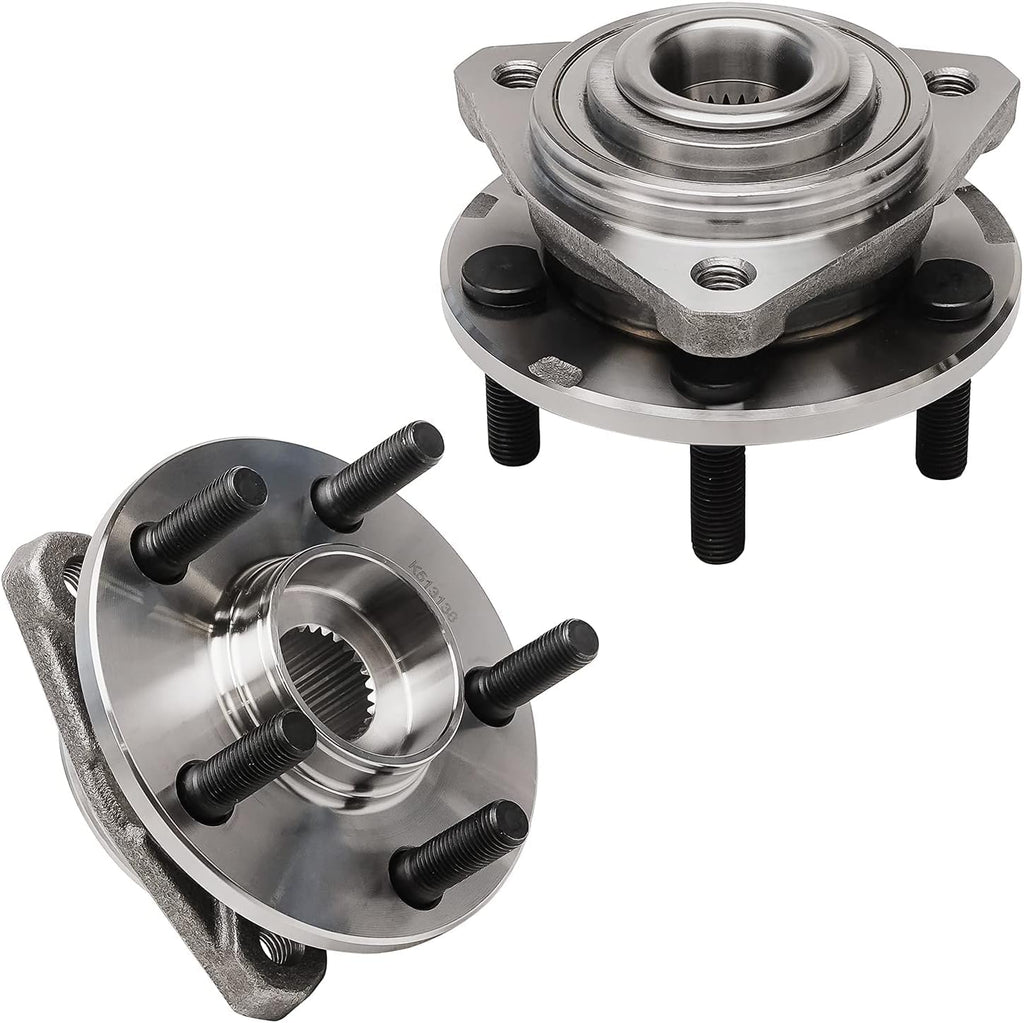 Detroit Axle - Front Brake Kit for 2001-2006 Dodge Stratus Chrysler Sebring [Sedan Convertible] Disc Brake Rotors Ceramic Brakes Pads Wheel Bearing Hubs Assembly 2002 2003 2004 2005 Replacement