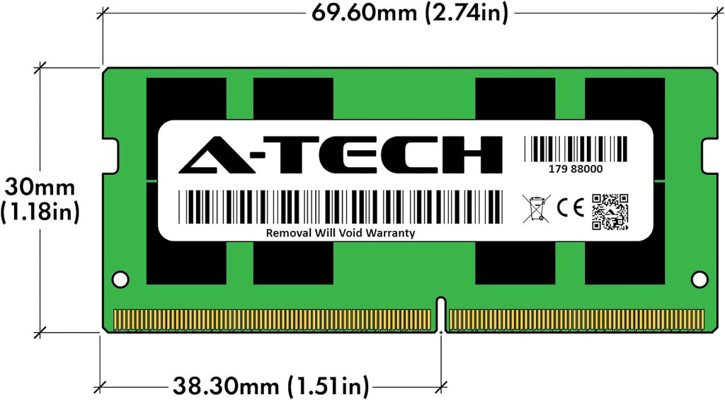 A-Tech 32GB (2x16GB) DDR4 3200 MHz SODIMM PC4-25600 (PC4-3200AA) CL22 Non-ECC Laptop RAM Memory Modules