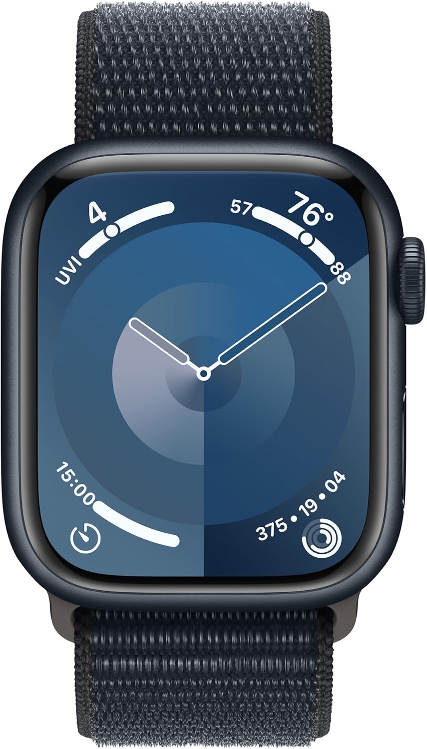 Apple Watch Series 9 [GPS, 41mm] - Midnight Aluminum Case with Midnight Sport Loop, One Size (Renewed)