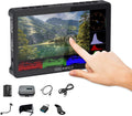 FEELWORLD Video Camera Monitor 6 Inch Touch Screen DSLR HDMI Field Monitor with F750 Battery 4400mAh + Bag IPS FHD1920x1080 4K HDMI Input Output 5 V Type c Input F5PROV4