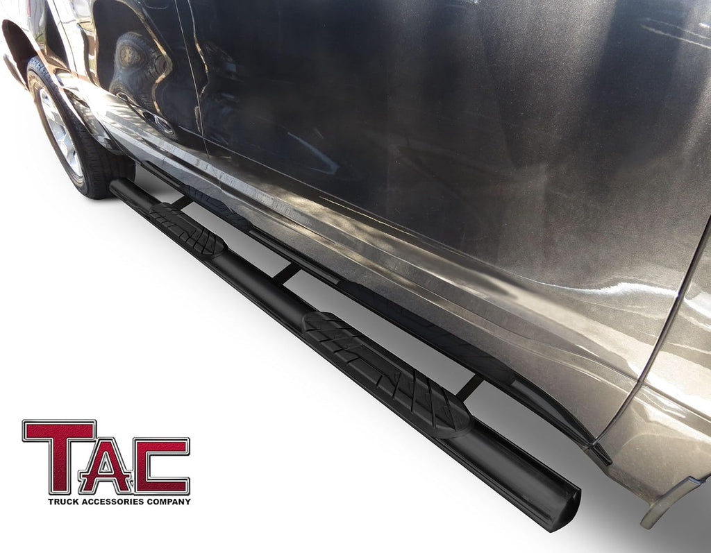 TAC Side Steps Running Boards Fit 2005-2023 Toyota Tacoma Access Cab Truck Pickup 4' Oval Black Side Bars Nerf Bars Step Rails Running Boards Off Road Exterior Accessories (2 pcs)