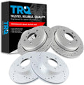 TRQ Performance Front and Rear Brake Rotor Set G Coated Drilled and Slotted Compatible with 2001-2005 BMW 325xi