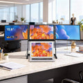 15.6' FHD 1080P 16:9 Laptop Screen Extender, IPS Portable Foldable Triple Monitor, Laptop Monitor Extender, Type-C/HDMI/USB-C for Windows, Mac, Android, Foldable Travel Display