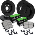 R1 Concepts Front and Rear Brake Kit Fits 2006-2011 Honda Civic| Performance Sport Pads, Drilled Slotted Rotors| Hardware| 10.3' Front & 10.2' Rear