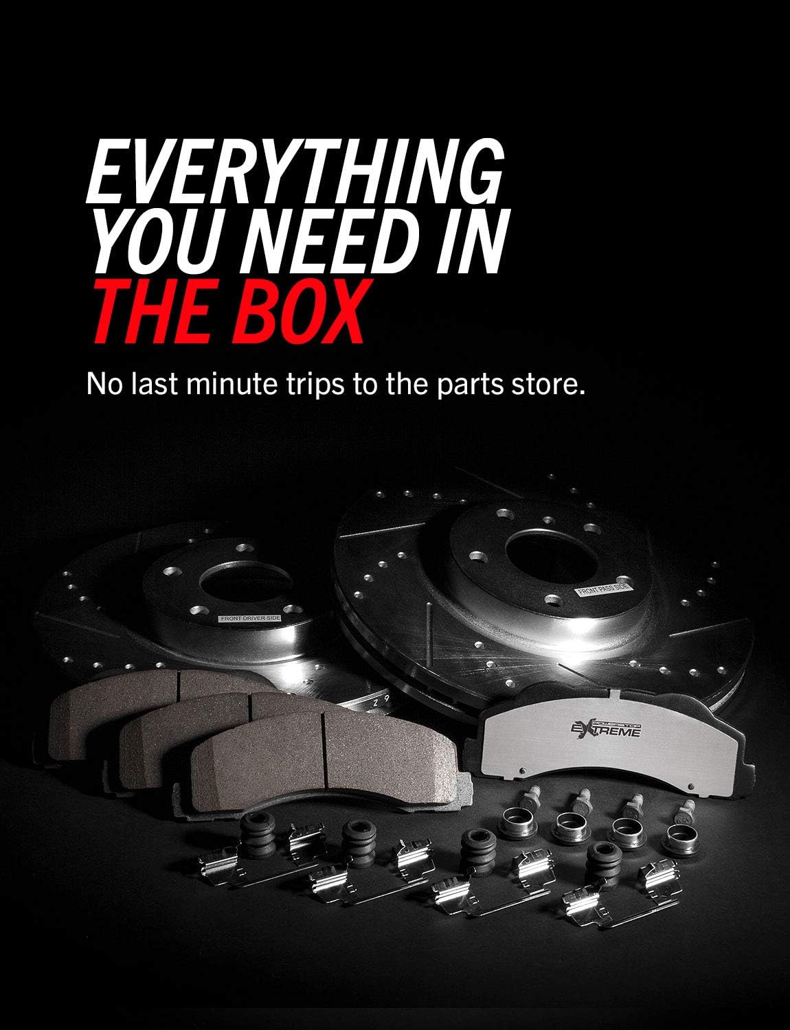 PowerStop Front and Rear Brake Kit for Honda Civic 2006-11 - Carbon-Fiber Ceramic Z26 Brake Pads + Drilled & Slotted Rotors Upgrade, K2440-26
