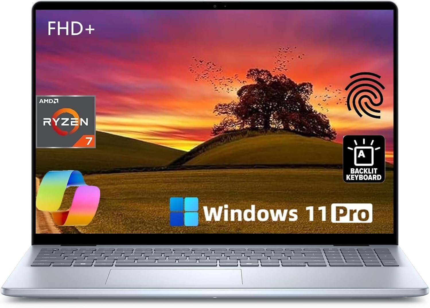 Dell Inspiron 16 Laptop, 16' FHD+ Display, AMD Ryzen 7-8840U, 64 GB DDR5, 1 TB SSD, Wi-Fi 6E, Backlit Keyboard, Windows 11 Pro