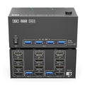 Switch 4 Monitors 2 Computers,USB 3.0 HDMI+DisplayPort Four Monitor KVM for 2 PC Share 4 Display 4USB