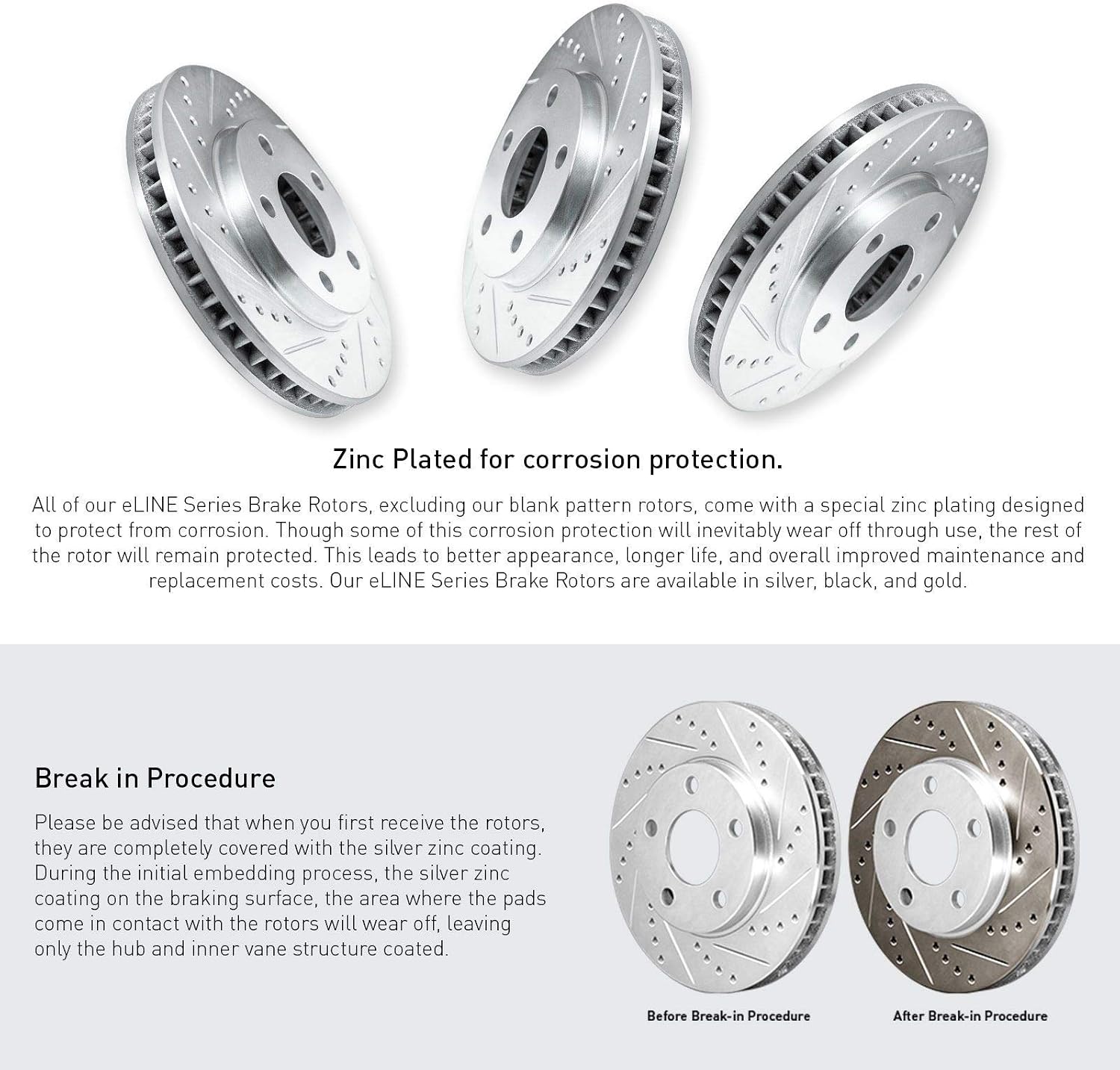 R1 Concepts Brake Kit For 2006-2007 Acura CSX, 2013-2015 Honda Civic, 2014-2015 Acura ILX| Blank Brake Rotors| Ceramic Brake Pads and Rotors Kit