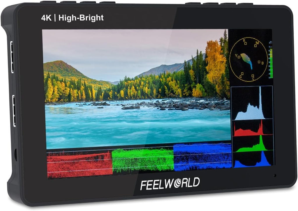 FEELWORLD F6 Pro +NP-F970 Battery, Charger, Storage Case kit, 5.5 Inch 4K HDMI Touch Screen On-Camera Monitor 1600nits High Bright FHD 1920x1080 Filed Monitor with F970 External Install and Power kit