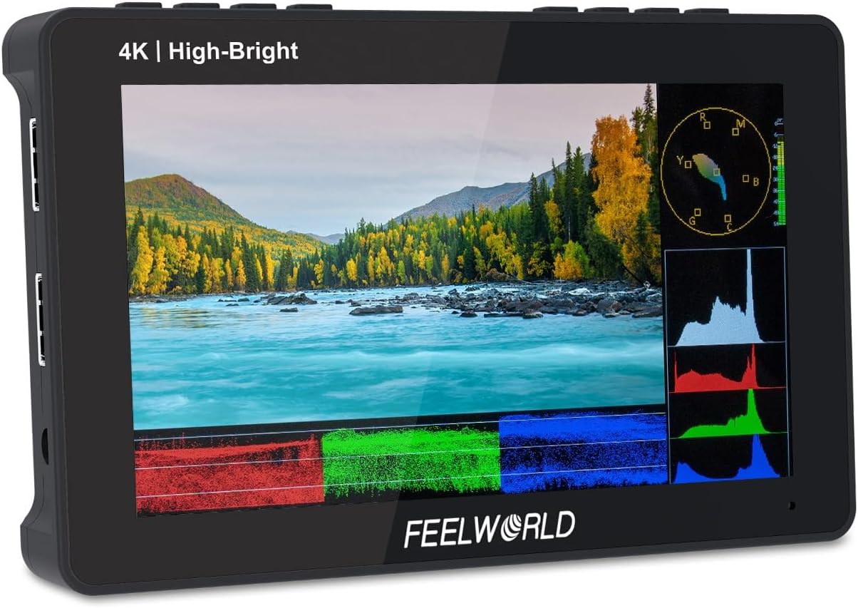 FEELWORLD F6 Pro +NP-F970 Battery, Charger, Storage Case kit, 5.5 Inch 4K HDMI Touch Screen On-Camera Monitor 1600nits High Bright FHD 1920x1080 Filed Monitor with F970 External Install and Power kit