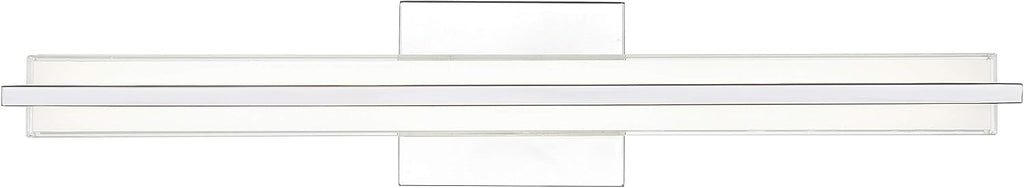 Linea di Liara Dario 24 Inch LED Vanity Light Bar Bathroom Lights Over Mirror and Bathroom Sink Led Light Polished Chrome Modern Bathroom Wall Lighting Fixtures, White Frosted Glass Shade, UL Listed