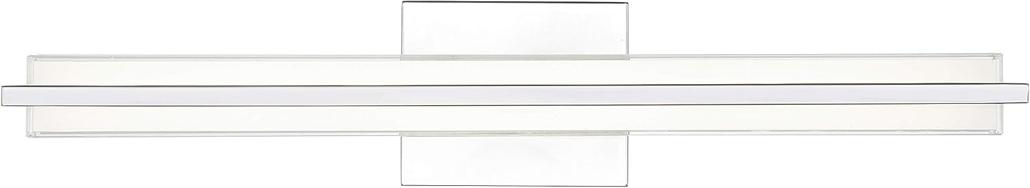 Linea di Liara Dario 24 Inch LED Vanity Light Bar Bathroom Lights Over Mirror and Bathroom Sink Led Light Polished Chrome Modern Bathroom Wall Lighting Fixtures, White Frosted Glass Shade, UL Listed