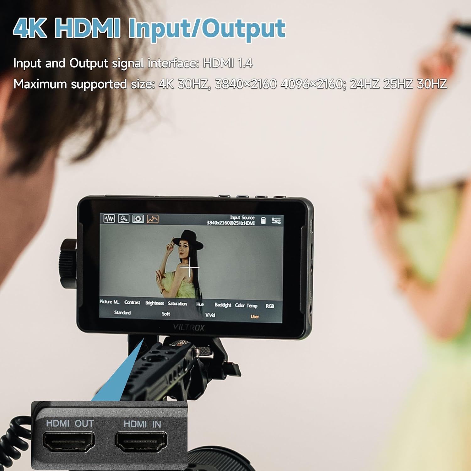 VILTROX DC-550 1200 Nits DSLR Camera Field Monitor, 4K 1920x1080 Touchscreen Portable On-Camera External Video Monitor Kit with Sunshade Hood/Battery 3D LUT DC HDMI Input Output Video Focus Peaking