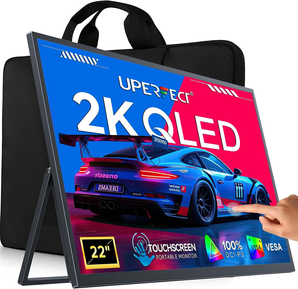 UPERFECT 22' 2K QLED Portable Touchscreen Monitor with 22-inch Laptop Sleeve