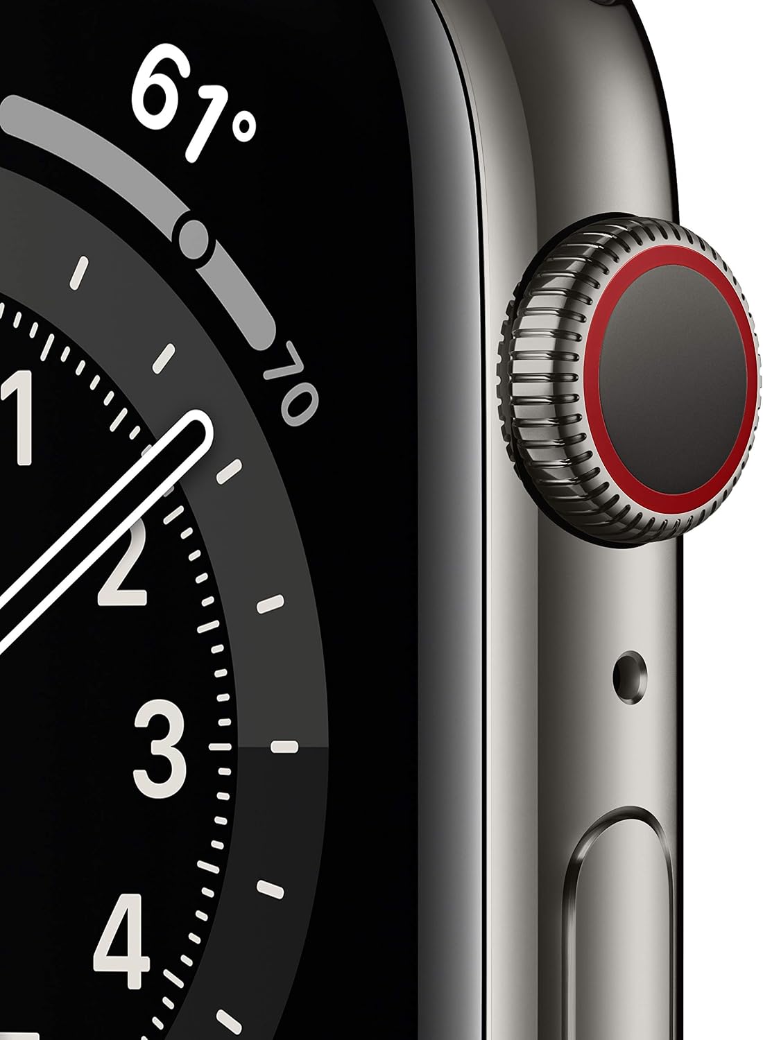 Apple Watch Series 6 (GPS + Cellular, 44mm) - Graphite Stainless Steel Case with Black Sport Band (Renewed)