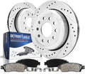 Detroit Axle - Front Brake Kit for 2008-2024 Dodge Ram 4500 5500, 15.35' inch Front and Rear Drilled Brake Rotors Ceramic Brakes Pads 2009 2010 2011 2012 2013 2014 2015 2016 2017 2018 2019 Replacement