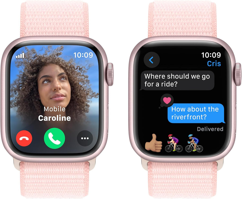 Apple Watch Series 9 [GPS + Cellular, 41mm] - Aluminum Case with Pink Sport Loop, One Size (Renewed)