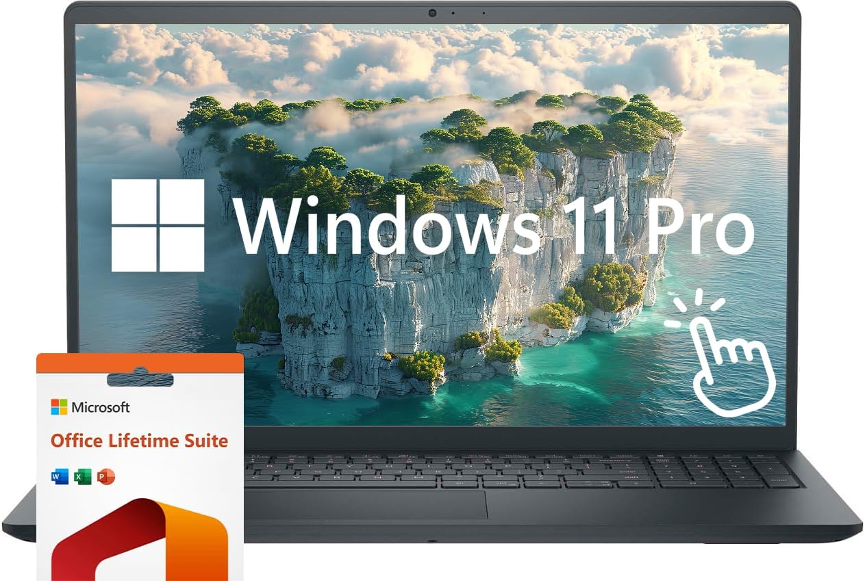 Dell Inspiron 15' Touchscreen Laptop Computer, Windows 11 Pro 32GB RAM 1TB SSD, Intel Core i5-1334U Processor, FHD 1920 x 1080 IPS LED Display, Microsoft Office Lifetime Suite, Black