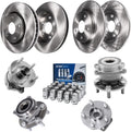 Detroit Axle - Brake Rotors Wheel Bearing Hubs Kit for Subaru Forester Impreza Front Rear Brake Rotors Wheel Bearing Hubs Lug Nuts Replacement 11.53 inch Front & 11.26 inch Rear Brakes