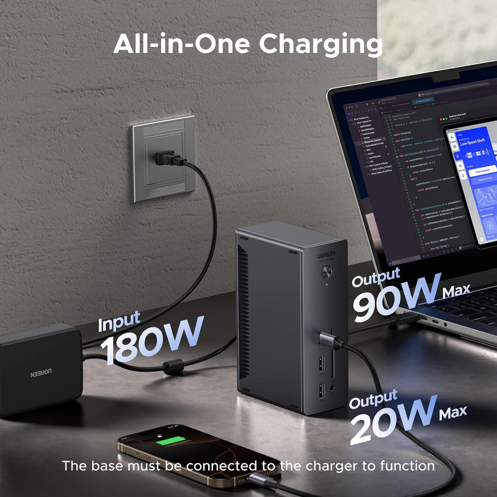 UGREEN Thunderbolt 4 Dock 13-in-1 40Gbps Docking Station with Dual 4K@60Hz Single 8K Display, 90W Charging for Laptop, 2.5GbE, SD/TF 4.0. Revodok Max 213 for MacBook Surface Pro and More