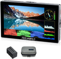 FEELWORLD P6X 5.5 inch 1000nit Aluminium Camera Field DSLR Monitor with F750 4400mAh Battery and Bag Touchscreen High Brightness Portable Waveform LUT HDR 4K HDMI Input and Output Weight 249g
