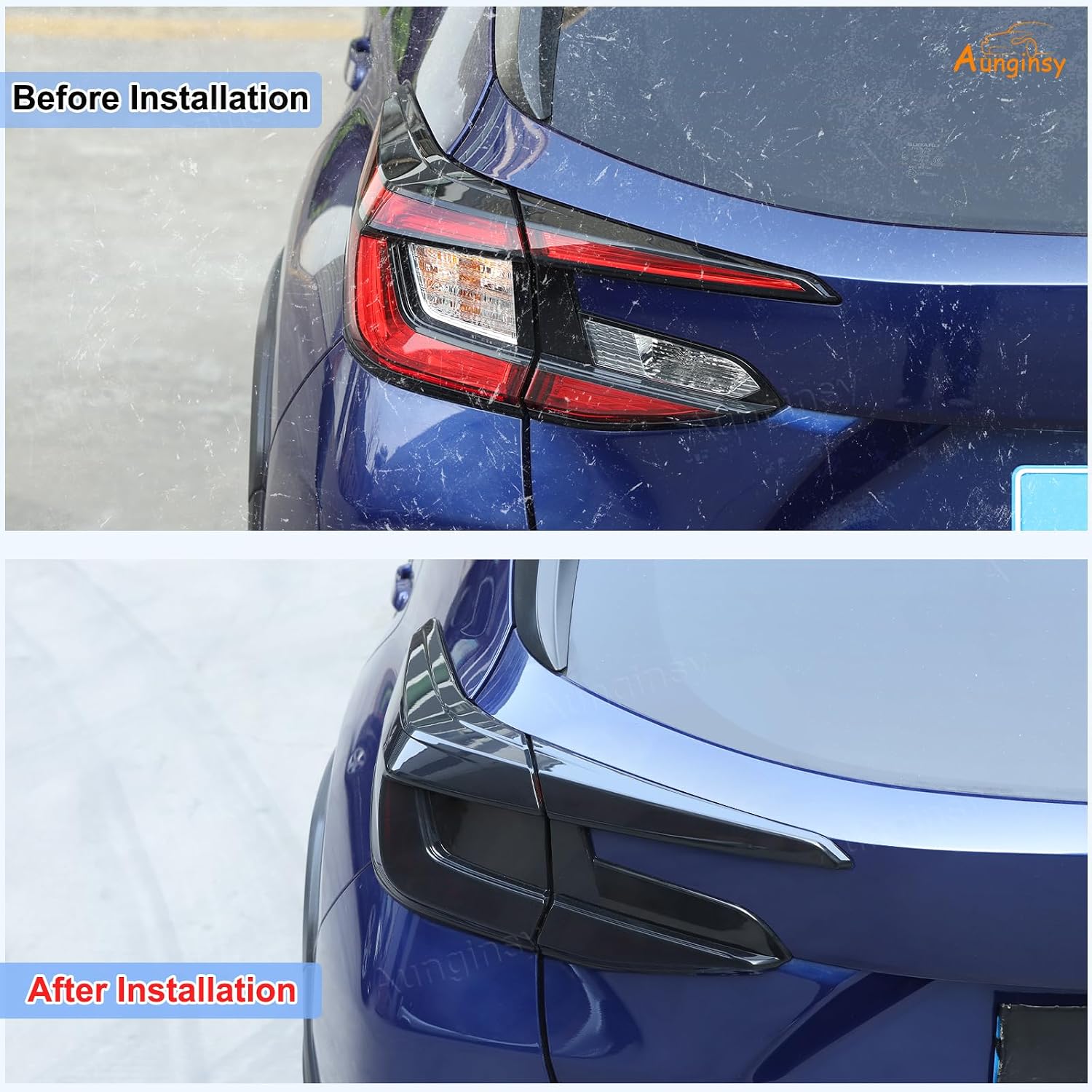 Car Rear Tail Light Lamp Cover Compatible with Subaru Crosstrek GU 2024-2026, Taillight Lamp Shell Shade Frame Bezels Trim Frame Rear Headlight Decorative Cover Protector ABS Exterior Accessories