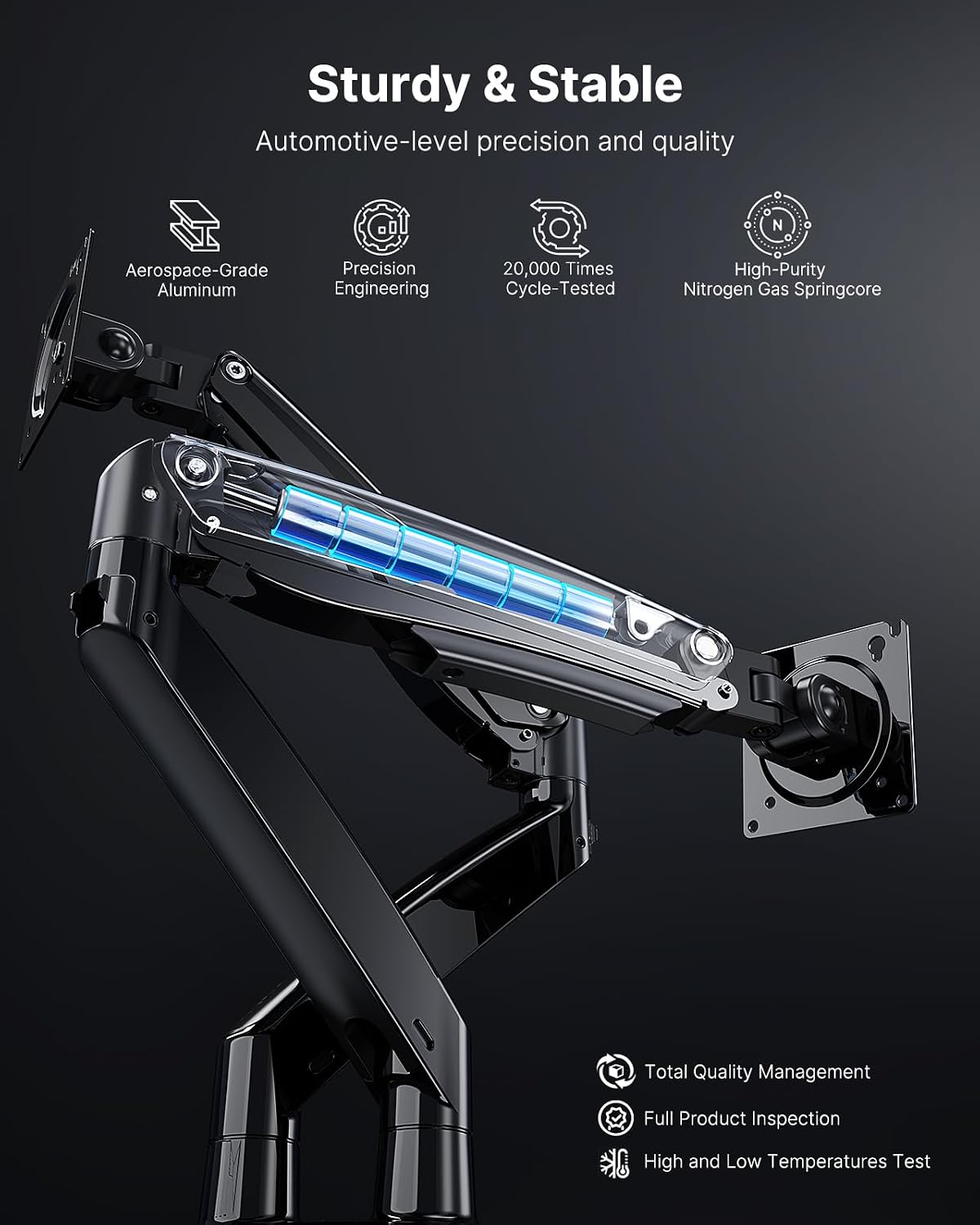 HUANUO Dual Monitor Stand for 13 to 35 inch, Steel Monitor Mount Reinforcement Plate for Thin, Glass and Other Fragile Tabletop