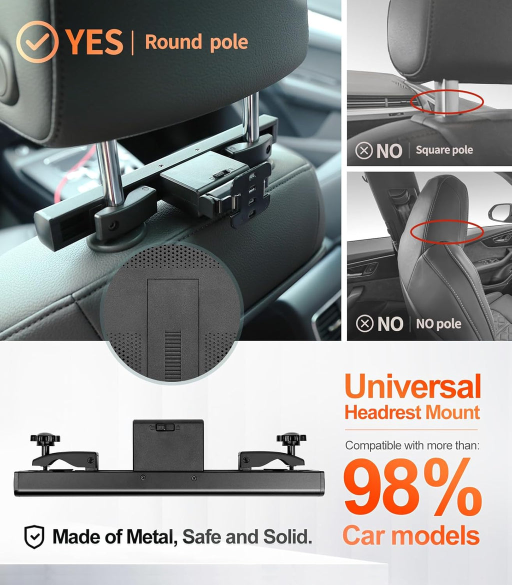 15.6 inch 4K Android Car TV Headrest Monitor for Cars Back seat Rear Entertainment System, Support Wireless Phone Link Touch Screen,with WiFi/Bluetooth/HDMI/USB/Video Player 2G+32G (2PCs)