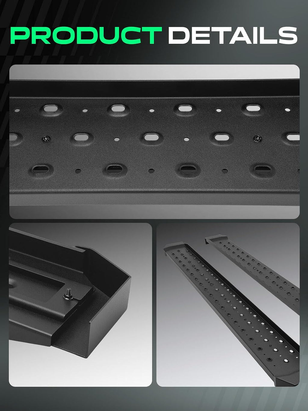 YHTAUTO 6.5 Inch Running Boards Fit for Dodge Ram 1500 2019-2025 (Excl. Ram 1500 Classic) (Extended Cab/Quad Cab) Side Steps Carbon Steel Step Bars Off-Road Exterior Accessories
