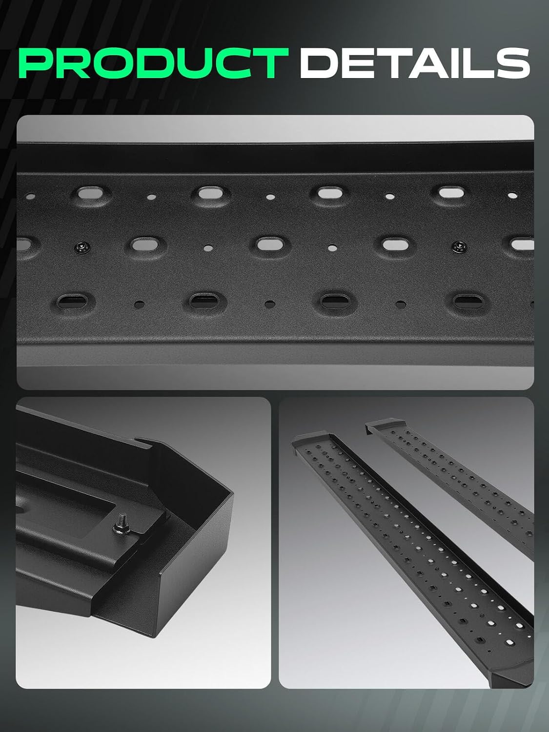 YHTAUTO 6.5 Inch Running Boards Fit for Dodge Ram 1500 2019-2025 (Excl. Ram 1500 Classic) (Extended Cab/Quad Cab) Side Steps Carbon Steel Step Bars Off-Road Exterior Accessories