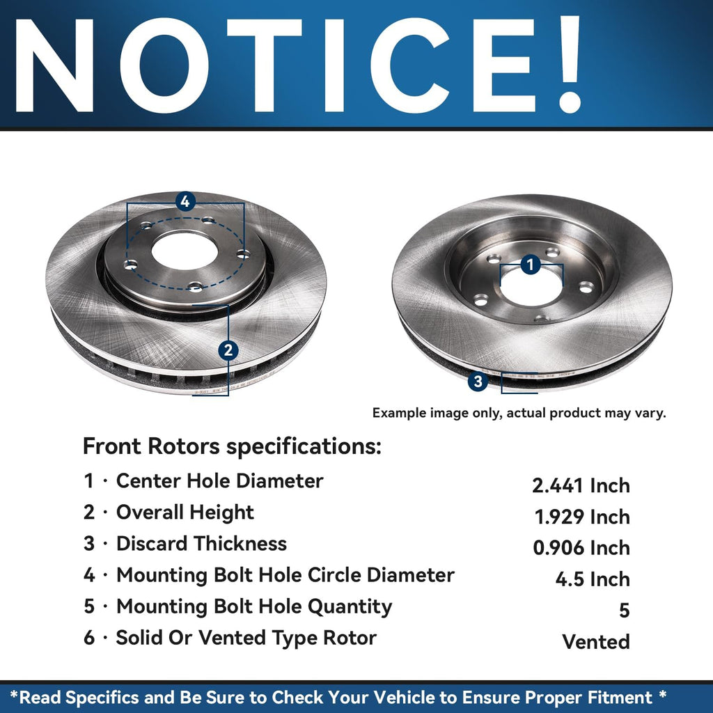 Detroit Axle - Brake Kit for 4WD 2010 2011 Ford Ranger Disc Brake Rotors Ceramic Brakes Pads w/Hardware Replacement Front and Rear