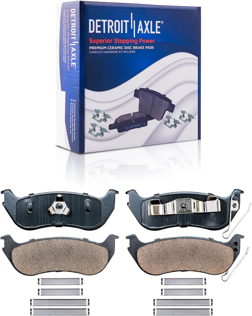 Detroit Axle - Brake Kit for 03-07 Jeep Liberty Replacement 2003 2004 2005 2006 2007 Disc Brakes Rotors Ceramic Brake Pads Front and Rear