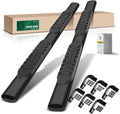 YHTAUTO 5' Running Boards Side Steps Fit Ford F-150 2015-2024, F-250 Super Duty/F-350 Super Duty 2017-2024 (Crew Cab/SuperCrew) Oval Straight Carbon Steel Black Powder, Truck Cab Side Step Rails