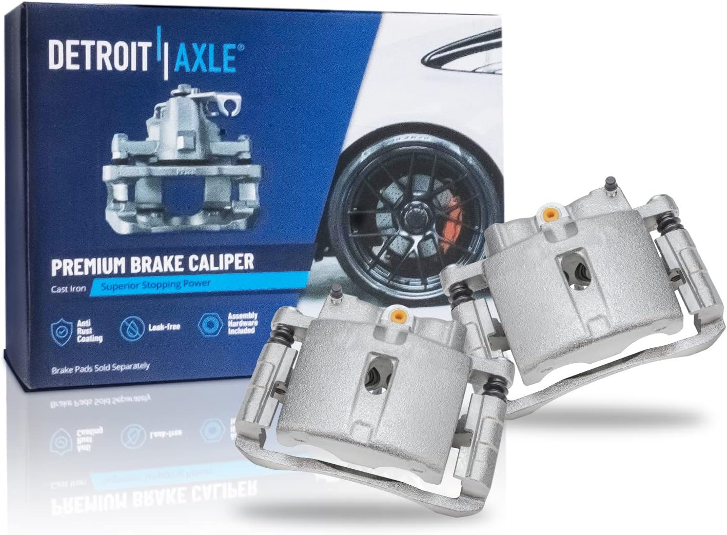Detroit Axle - 8pc Brake Kit for 2001-2005 Chevrolet Silverado 1500 GMC Sierra 1500, 2000-2006 Yukon XL Avalanche Suburban 1500 Tahoe Front & Rear Disc Brake Calipers Brake Pads Replacement