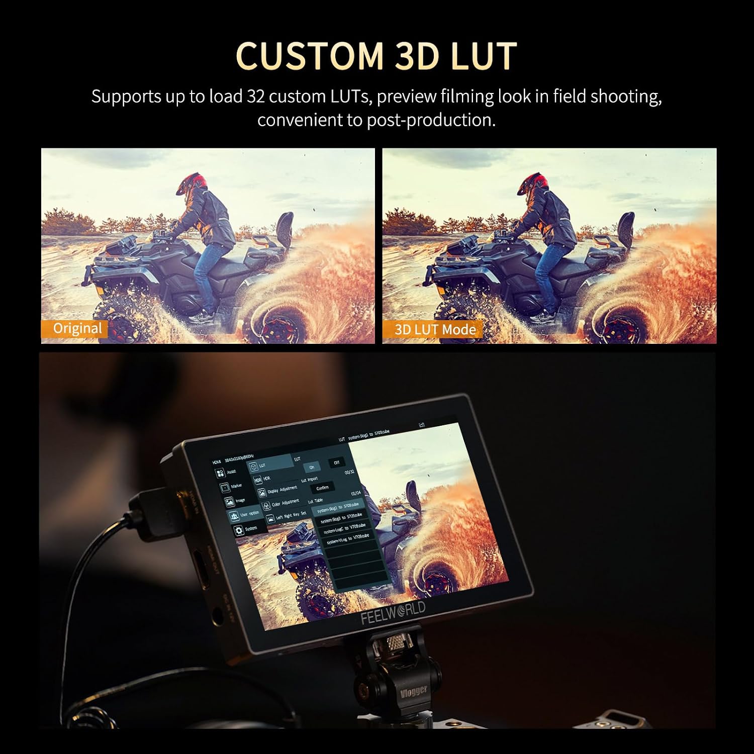FEELWORLD P6X 5.5 inch 1000nit Aluminium Camera Field DSLR Monitor Touchscreen High Brightness Portable Waveform LUT HDR 4K HDMI Input and Output Weight 249g