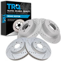 TRQ Front & Rear Brake Performance Rotor Kit Compatible with Chrysler Dodge Jeep Mitsubishi