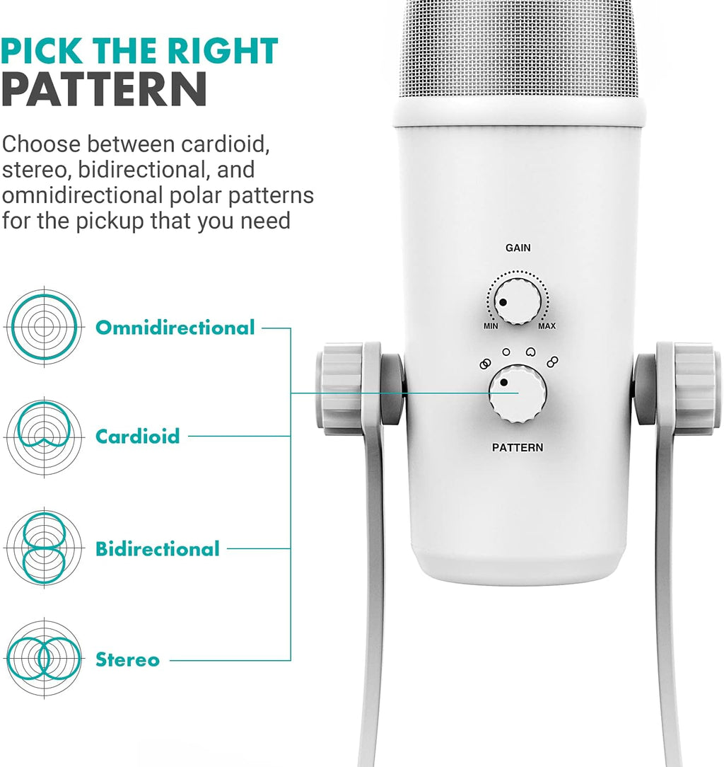 Movo Desktop Microphone Podcast Kit with Studio Headphones, Mount, and Mic Shield - USB-C Android and Computer Microphone for Streaming, Podcasts - Over Ear Headphones Wired for 6.35mm, 3.5mm Input