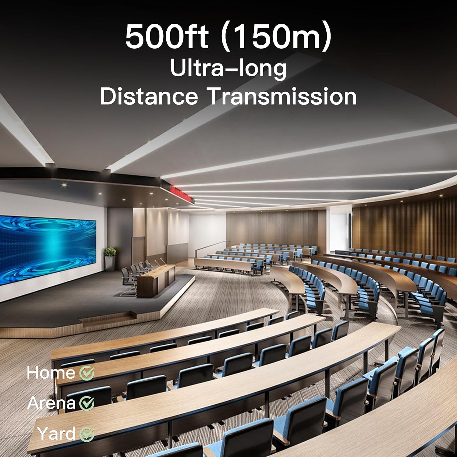 Wireless HDMI Extender, Wireless HDMI Transmitter and Receiver 4K@30Hz, 492FT Range, 4K Full HD | Plug & Play for Camera/Laptop/TV/Projector(Focus)