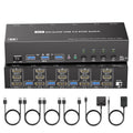 KVM Switch 3 Monitors 4 Computers with Audio, HDMI + DisplayPort 8K@30Hz/4k@144Hz DP KVM Switcher, USB 3.0 KVM Switches for 4 PC Share 3 Display, Suitable for Office/Work from Home, Programmer Setup