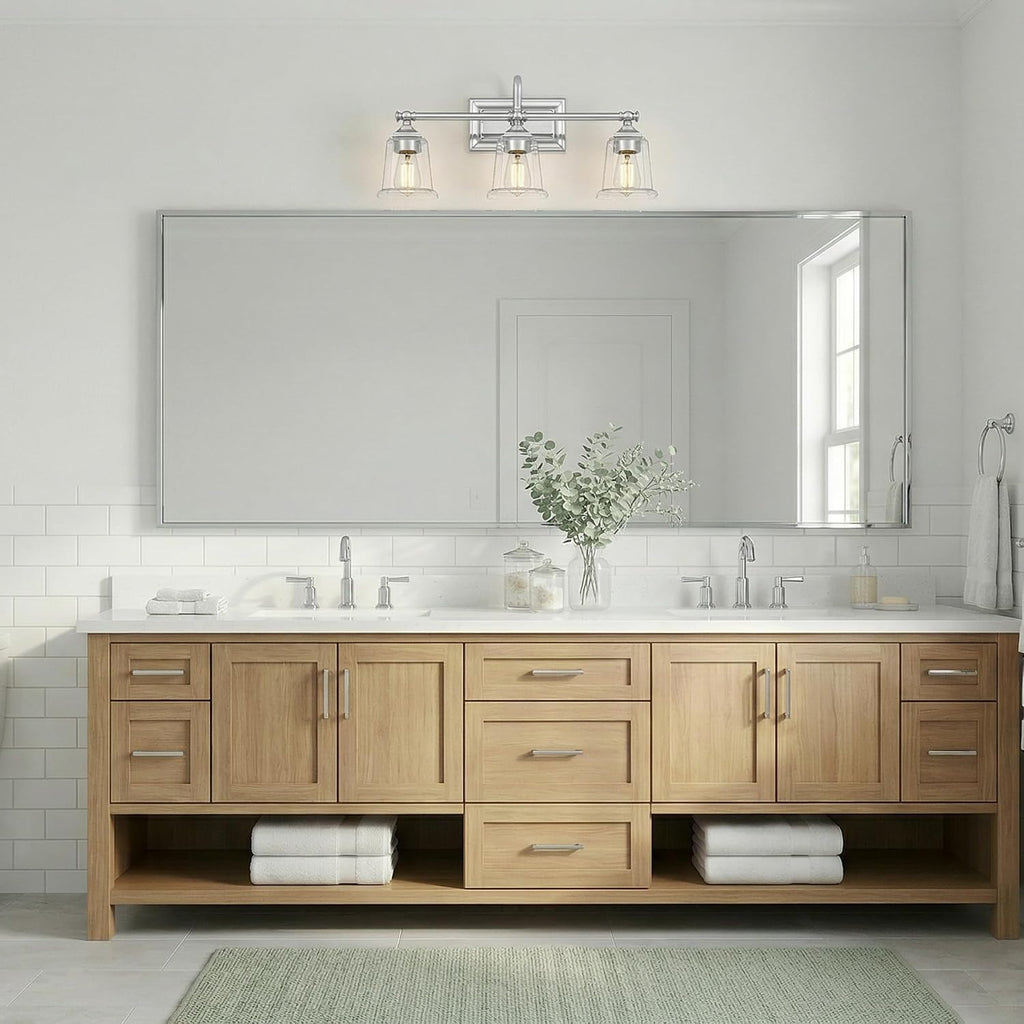 Quoizel Nicholas 22' Wide Polished Chrome 3-Light Bath Light