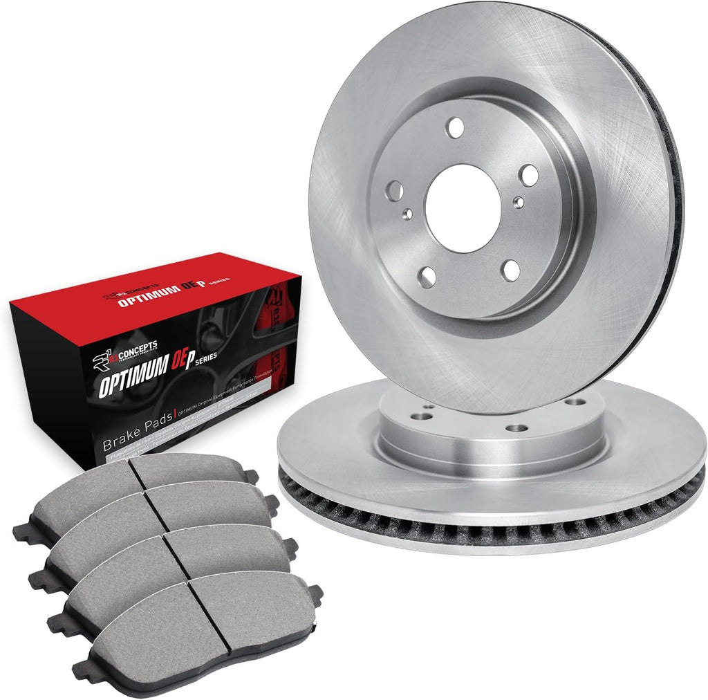 R1 Concepts Front Brake Kit Fits 2006-2011 Honda Civic Coupe Si; 2007-2011 Honda Civic Sedan Si| Optimum Oep Brake Pads and Blank Brake Rotors| 11.8' Front