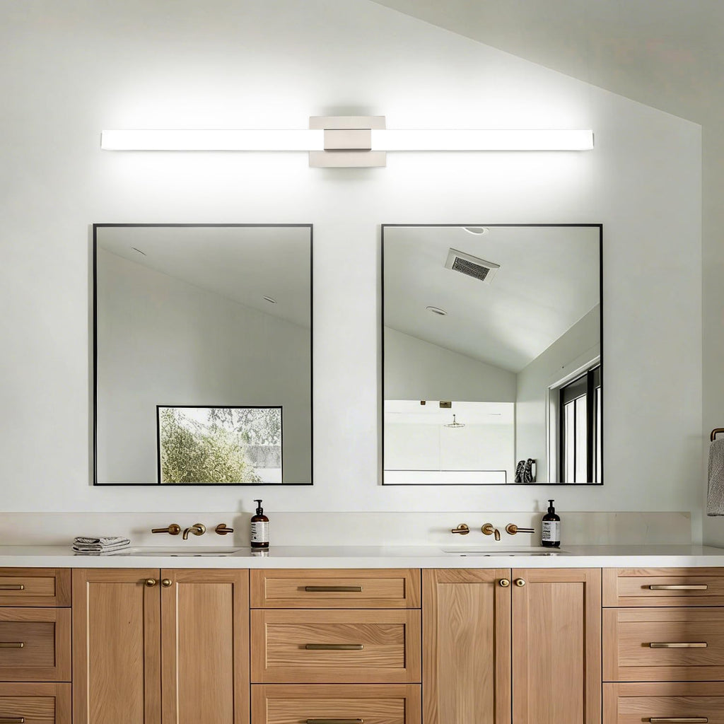 Brushed Nickel Bathroom Vanity Light - 48 Inch Extra Long Modern LED Vanity Light Bar IP44 Rust-Resistant 5CCT