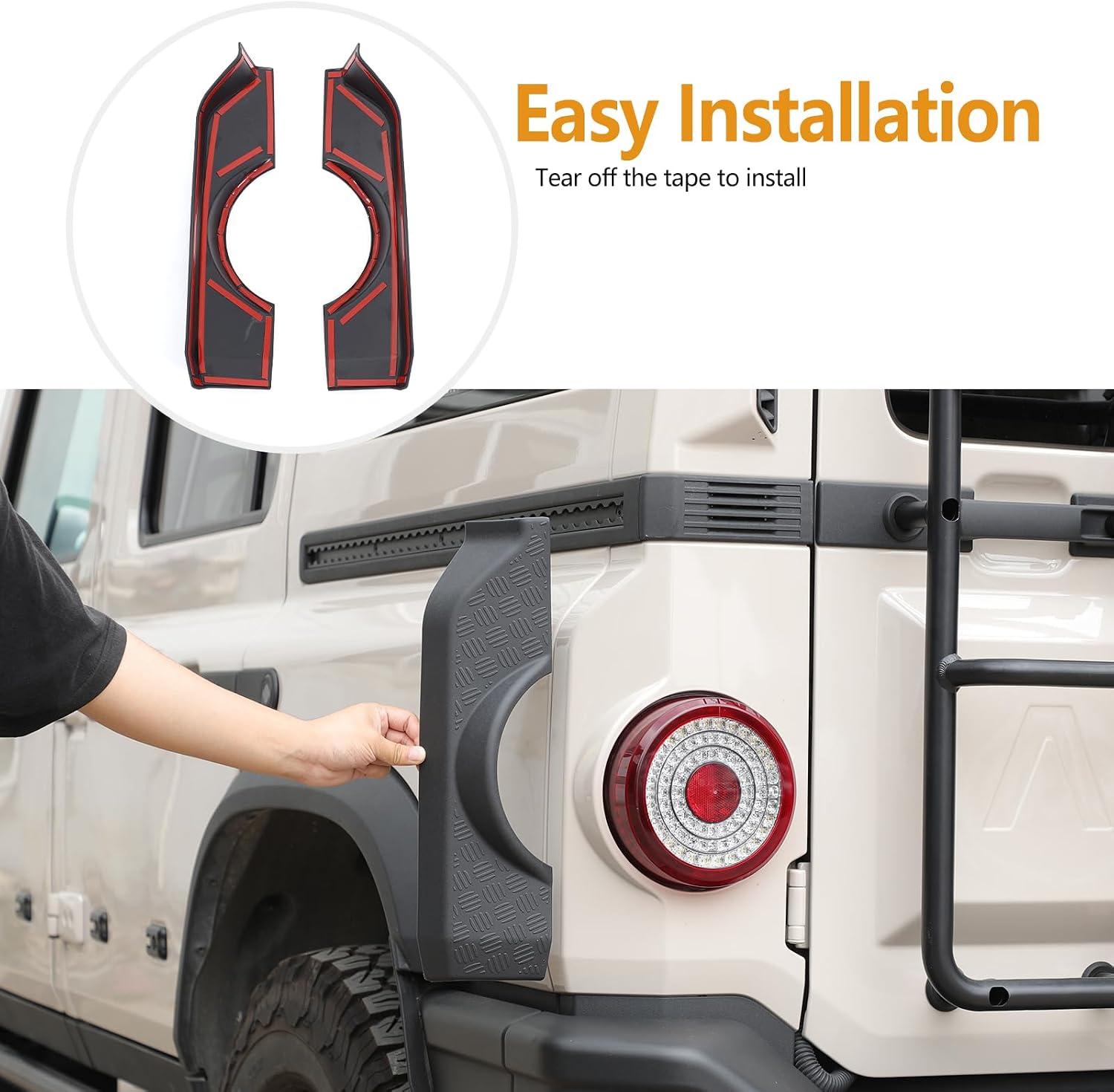 2PCS Tail Light Side Guard Cover Compatible with INEOS Grenadier 2022-2025 ABS Tail Light Covers Anti-Scratch Guard Protection Covers Trim Kit Exterior Accessories