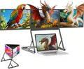 15.6' Laptop Screen Extender Monitor Portable, Quad Monitor, Just 1 Cable for 3 Screens, FHD 1080P IPS Laptop Extender Compatible with Wins/Mac for 13.6' - 17.3' Laptops