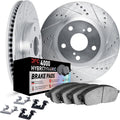 Dynamic Friction Company Front Brake Kit Fits 2006-2011 Acura CSX; 2003-2007 Honda Accord; 2006-2012 Honda Civic| 4000 HybriDynamic Pads, Drilled Slotted Rotors| Hardware| 11.1' Front