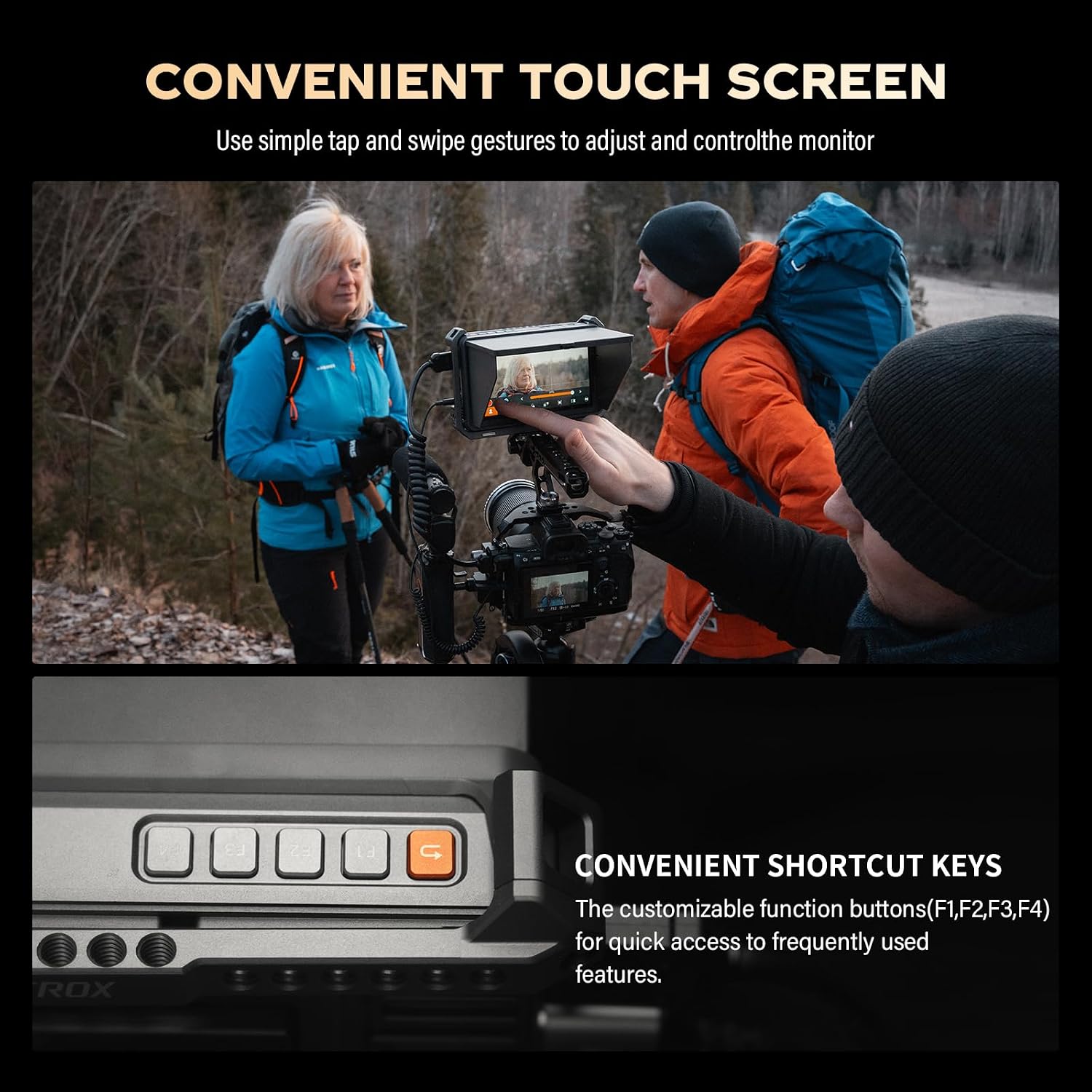 VILTROX DC-X2 Cage 6' SDI Camera Field Monitors 2000nits Super Bright Daylight Viewable External Monitor for 4k HDMI DSLR Touchscreen Monitor for Sony Canon Nikon with Sunshield 2200 MAh Battery