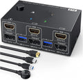 USB 3.0 Dual Monitor KVM Switch HDMI Displayport 4K@60Hz,2K@120Hz,2 Monitors 2 Computers Mixed Display KVM Switch Share 4 USB3.0(202HH with EDID)